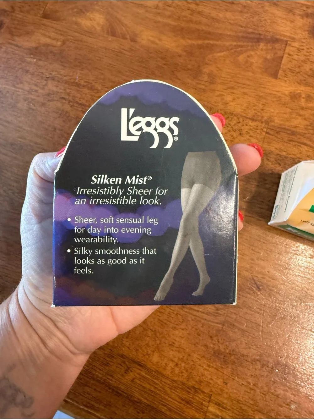 Lot of 2 Vtg 90s Leggs Sheer Toe Pantyhose Size B Jet Black Off White NOS NIP
